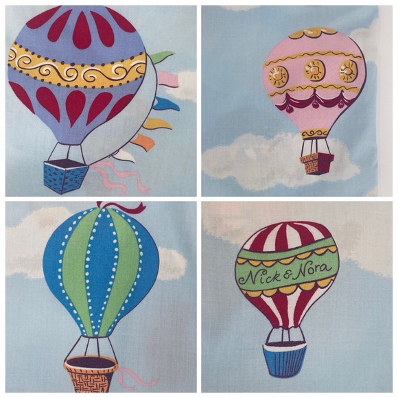 Nick & Nora hot air balloon pajama pant Cotton Pull On Sleepwear Whimsical Large - Picture 9 of 9